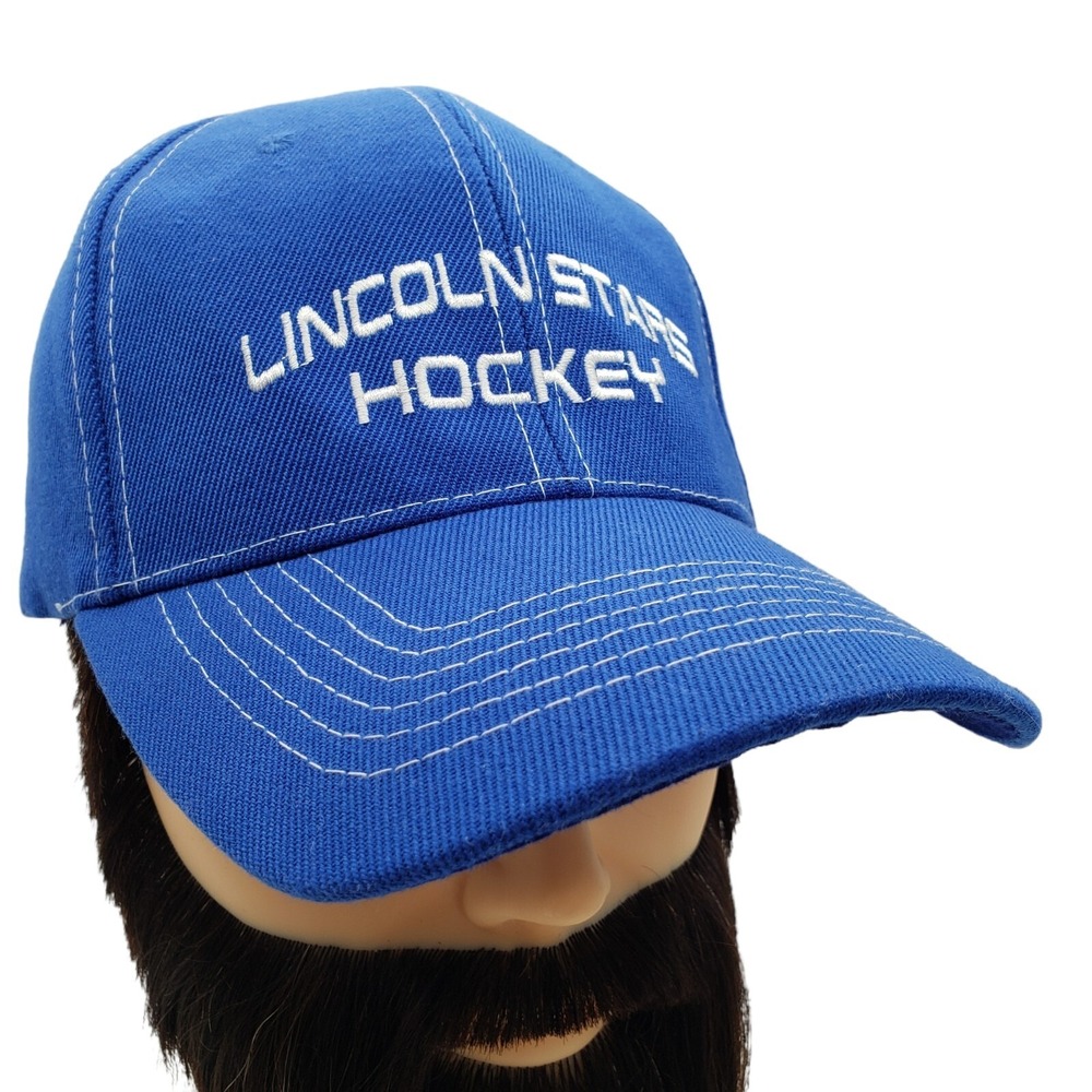 Lincoln Stars Hockey Hat Adult Blue Baseball Cap Adjustable Embroidered‎